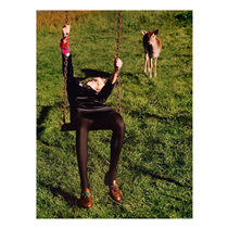 An image from the Gucci Pre-Fall 2020 So Deer To Me campaign inspired by childhood innocence, when as kids we rejoiced in nature. 