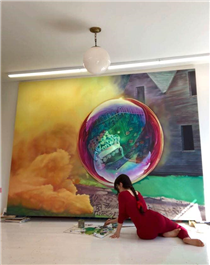 Ariana Papademetropoulos picks up her brushes to paint bubbles in electric hues