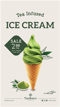 There’s something simply extraordinary about TenRen's Match Green Tea Ice Cream. Authentic TenRen matcha powder blended with the rich creaminess of 100% Canadian dairy. We carefully blend five simple ingredients – milk, cream, eggs, sugar, and TenRen's Green tea –  to create a delicate, yet full-bodied, flavour. 