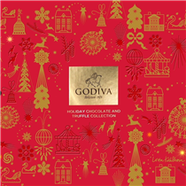 GODIVA聖誕節限定禮盒巧妙利用紅色和金色的配搭 -